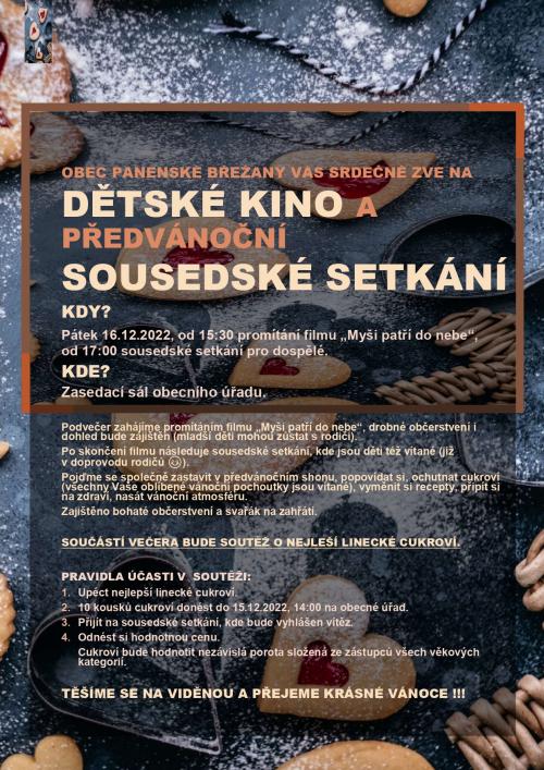 Sousedské setkání, dětské kino a soutěž o nejlepší linecké - 16.12 1